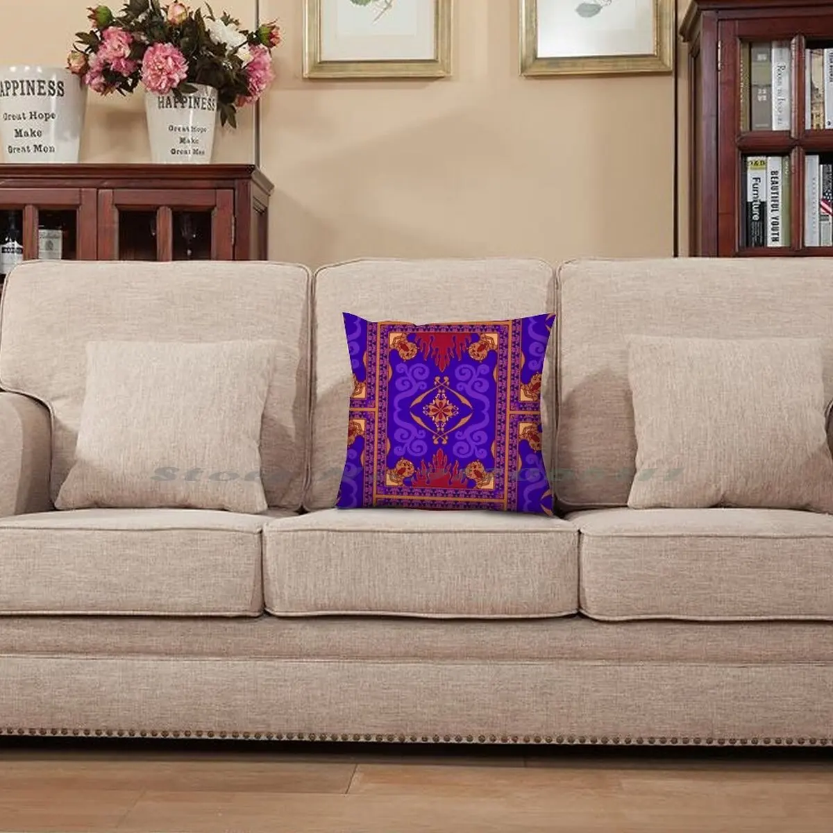 Aladdin 1992 волшебный ковер наволочка для подушки из хлопка и льна Летающий - купить