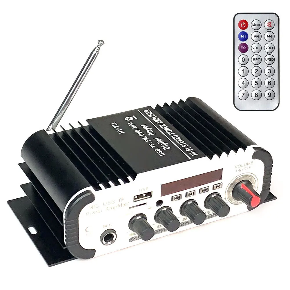 2CH x 20W Автомобильный цифровой аудиоплеер bluetooth усилитель Hi Fi стерео басовый с