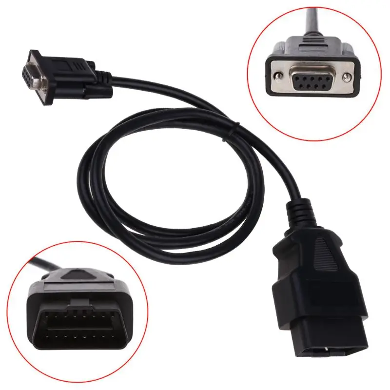 Универсальный адаптер OBD2 16Pin к DB9 RS232 Автомобильный диагностический интерфейс