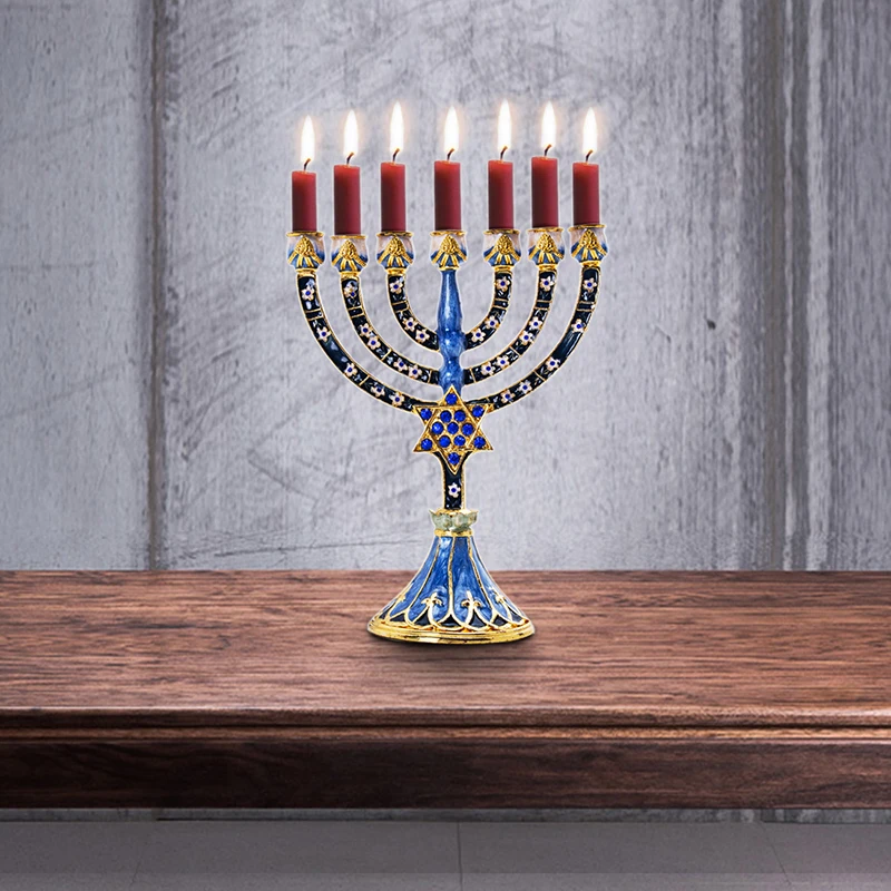 H& D 5 стилей Иудейская Менора Античная коллекция Hanukkah Menorah Статуэтка ручная роспись подсвечник держатель для дома вечерние украшения подарок