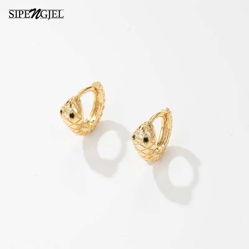 Женские серьги-кольца SIPENGJEL золотистые и Серебристые простые круглые с пряжкой