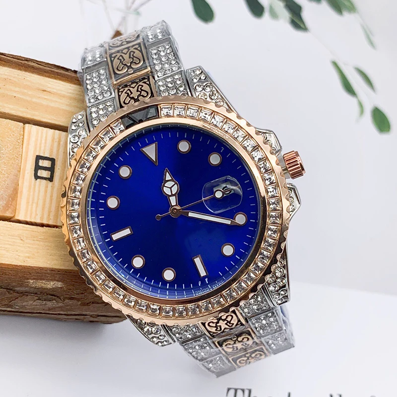 

2020 fashion man watch 40mm 18K gold diamond watch Stanless steel Quartz movement iced out mans watches