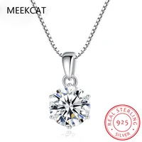 1 carat real moissanite pendant necklace for women top quality 100 925 sterling silver wedding party bridal fine jewelry