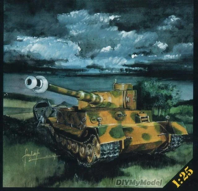 DIYMyModeI-tanque pesado tiger 1:25, bricolaje, artesanal, modelo de papel, juego hecho a mano, rompecabezas de juguete, regalo, accesorios de pel&iacute;cula-1