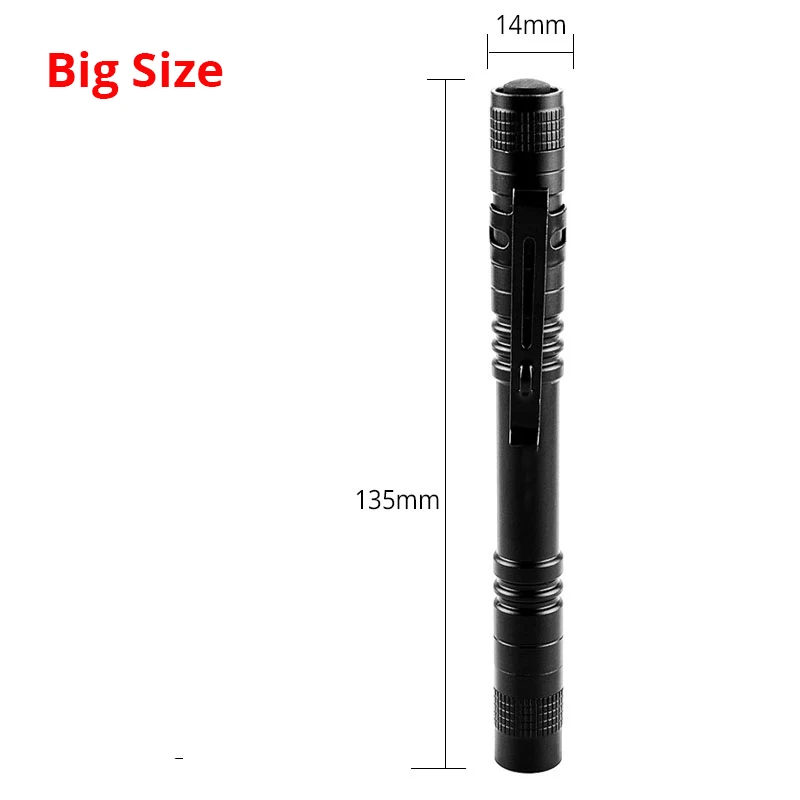 Big Size Мини портативный небольшой держатель для ручек светодиодный фонарик для ночной ходьбы освещение для обслуживания автомобиля светодиодный водонепроницаемый фонарь Linterna - Испускаемый цвет: Big Size