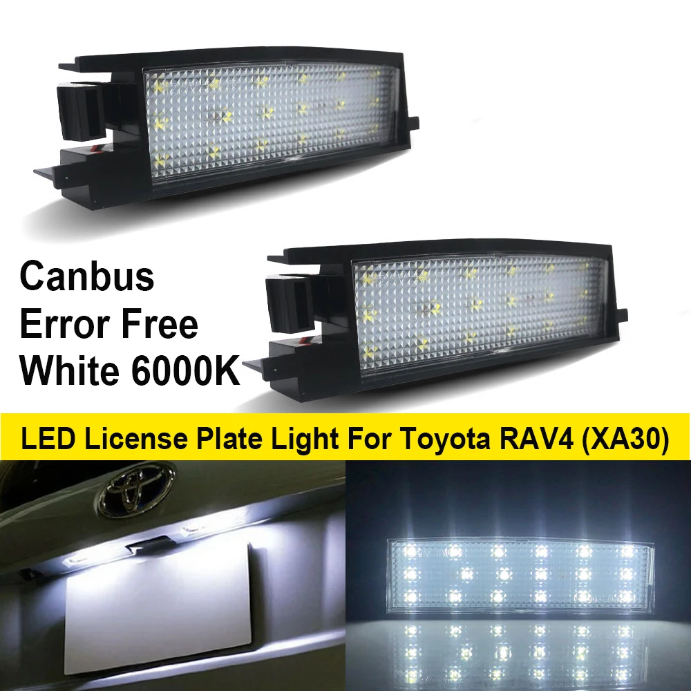 

2x безошибочный светодиодный номерной знак Canbus для 2006-2012 Toyota RAV4 (XA30) 6000K супер белый без Hyper Flash