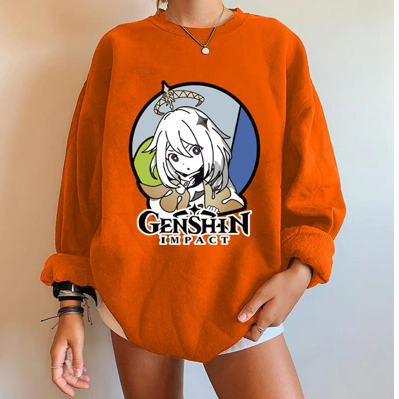 

Seeyoushy Genshin Impact Anime Print Sweatshirts Women Harajuku Long Sleeve Kawaii Tops Sudaderas Moletom Feminino Sweatshirt