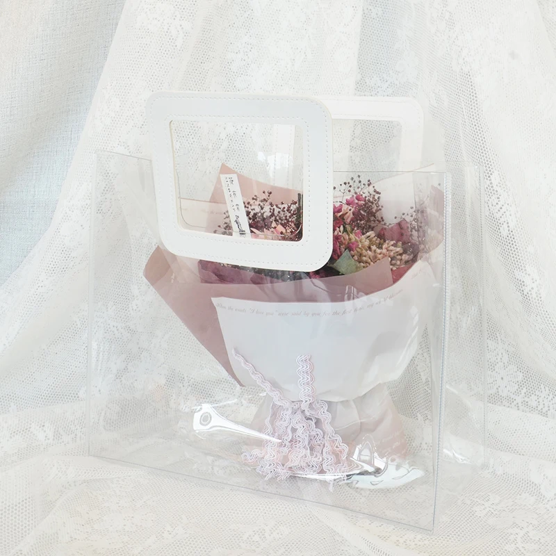 Прозрачная сумочка Подарочный пакет для цветов рождественские подарки сумка