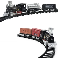 classical track train electric train toys railway train battery operated track railroad with smoke light and sound model childre