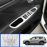 for hyundai santa fe 2019 2020 abs silver window lift panel switch cover trim car accessories