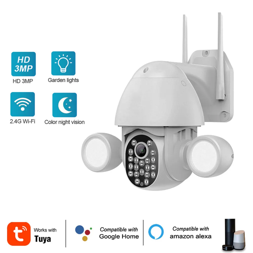 

Умный прожектор Tuya Smart life Yardlight, IP-камера безопасности, 3 Мп, двойное освещение, двусторонняя аудиосвязь, поддержка Google Home и Alexa