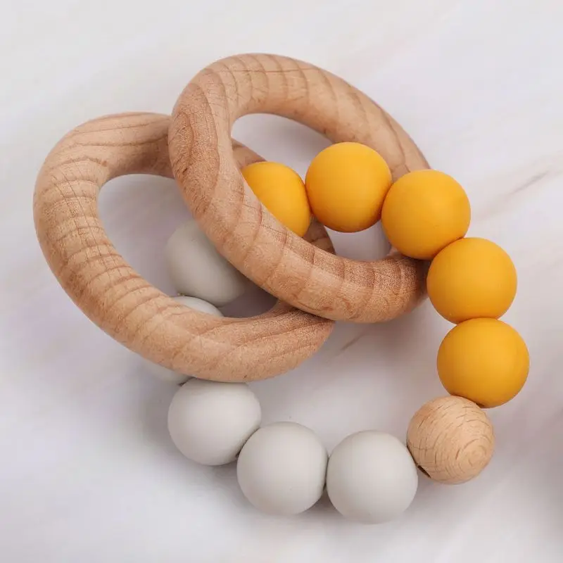 Cuentas redondas de silicona para dentici&oacute;n de beb&eacute;, mordedor seguro, cadena de chupete masticable, productos para beb&eacute;, 15mm, 20 unids/lote-3