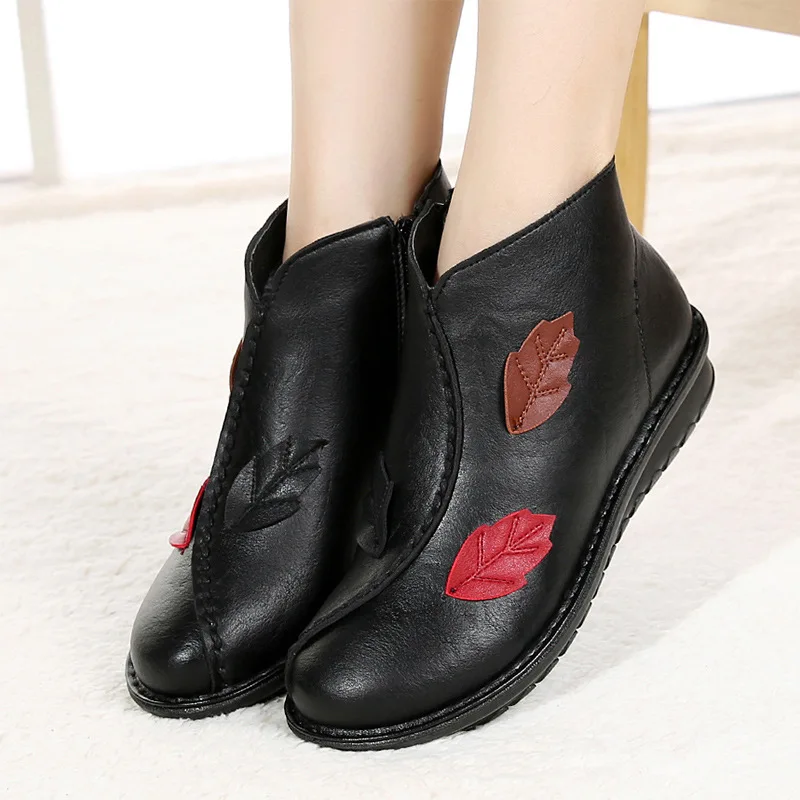 Зимние ботинки для мам из хлопка и бархата женские зимние на низком каблуке