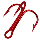 20 шт. 246810 # красный Никель тройной якорных крючка круглые изогнутые ВЧ бронзовых морских рыболовных крючков для морской рыбалки снасти для ловли окуня