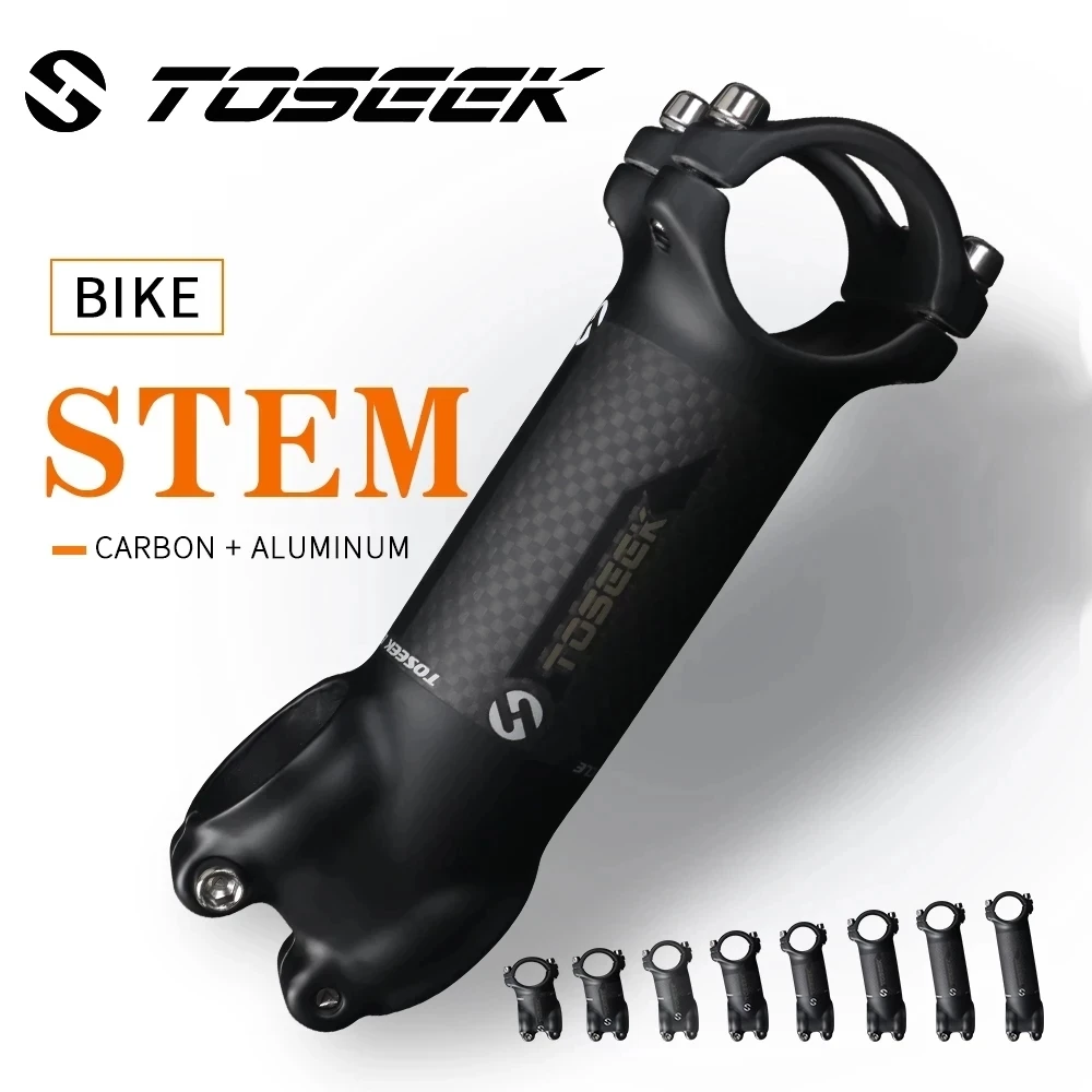 

TOSEEK Bike Stem Aluminum + Carbon Bicycle Handlebar Stem Angle 6/17° MTB Handlebar Stem MTB Stem Spare Parts For Bicycle 31.8mm