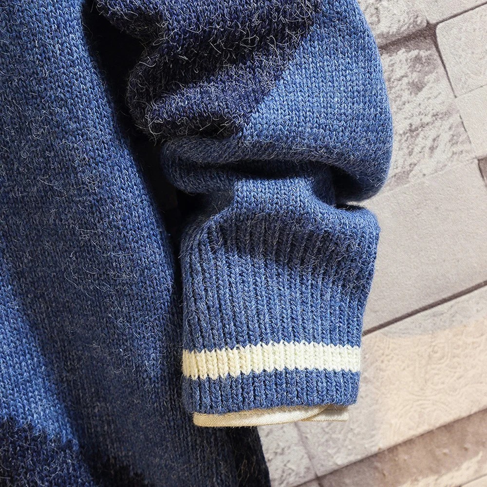 

Mens Sweaters Autumn Winter Casual Pullover O-neck Long Sleeve Color matching leisure Young handsome Knitted Sweater Tops