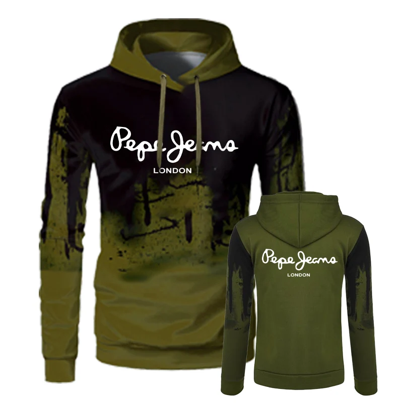 

Men's Pepe Hoodies Fall Winter Loose Casual Splashing Printing Sweatshirts Hip Hop Camouflage Comfortable Tops