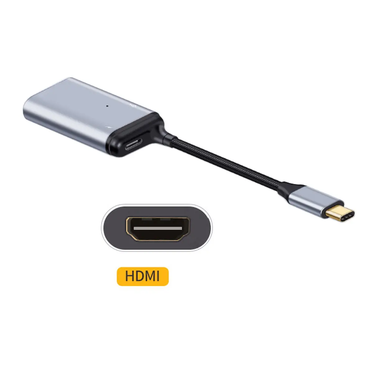 Преобразователь USB-C Type C в HDMI адаптер HDTV 4K 60 Гц 1080p с гнездовым портом питания PD |