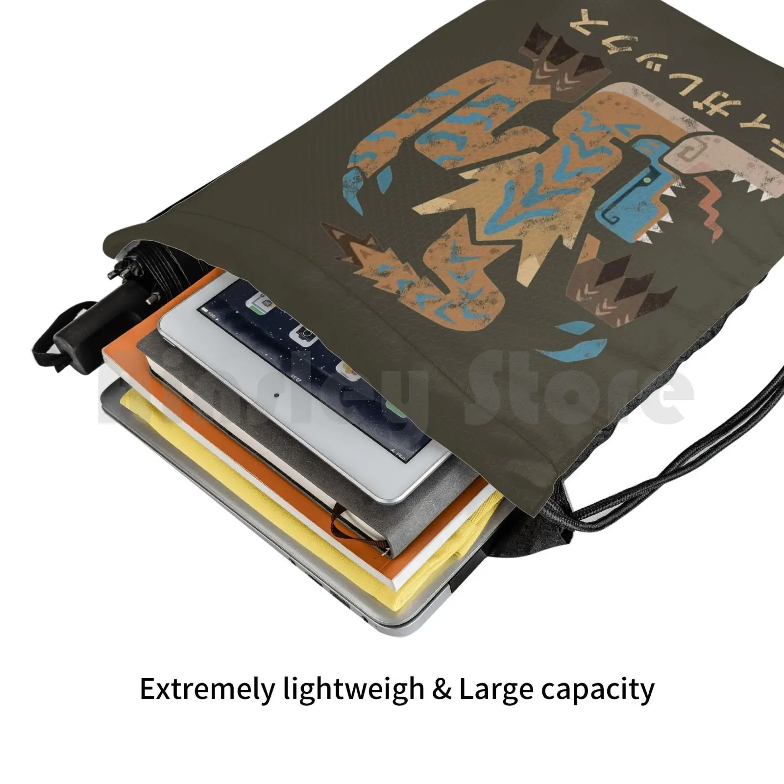 Monster Hunter World Iceborne Tigrex Kanji Icon рюкзак сумка с Кулиской Спортивная Сумка