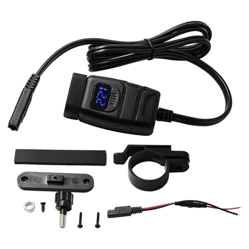

DC12V QC3.0 Dual USB Port Motorcycle Charger Power Adapter Socket Waterproof