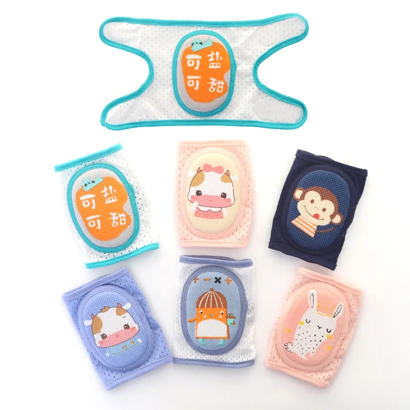 

Cute Cartoon Animal Baby Knee Pads Anti-fall Toddler Crawling Thin Elastic Adjustable Velcro Child Gift Sports Elbow Pads 0-6Y