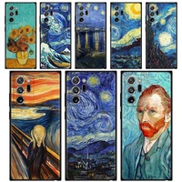 van gogh paintings starry night tempered glass case for samsung galaxy note 20 ultra 10 plus lite 5g 9 8 back cover shell fundas