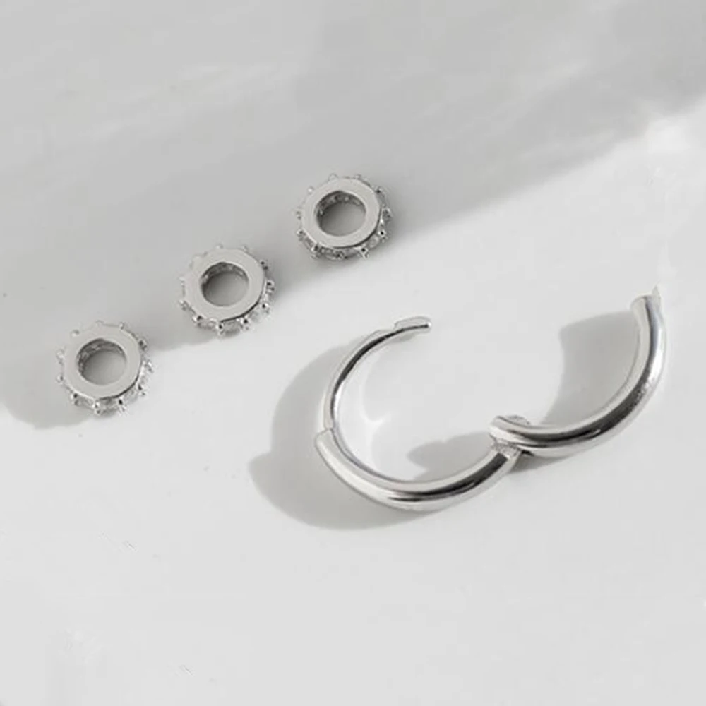 

2021 New Stud Earrings Fashion Simple Piercing Crystal Round Bead Charm Hoop Earring For Women Party Wedding Jewelry