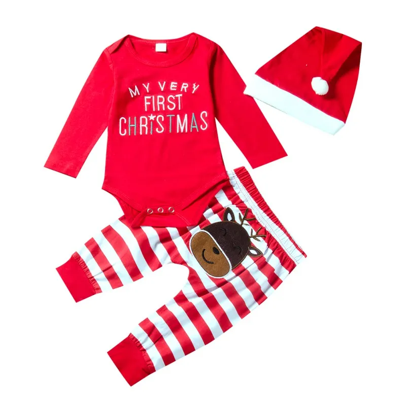 

6 осенняя одежда для маленьких девочек Рождественская Одежда для мальчиков и девочек комбинезон с длинными рукавами и буквенным принтом, то...