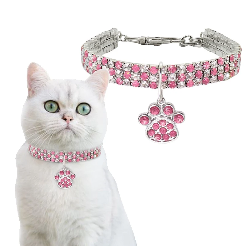 

Rhinestone Dog Puppy Collar Cute Cat Collar Bling Dog Cat Jewelry Collars Pet Crystal Diamond Elasticity Necklace Pet Supplies