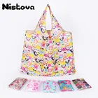 Складная многоразовая сумка-тоут для покупок из переработанного материала, легкая портативная, вместительная, из нейлона, вмещает сверхпрочные сумки для продуктов