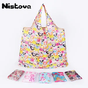 Складная многоразовая сумка-тоут для покупок из переработанного материала, легкая портативная, вместительная, из нейлона, вмещает сверхпрочные сумки для продуктов