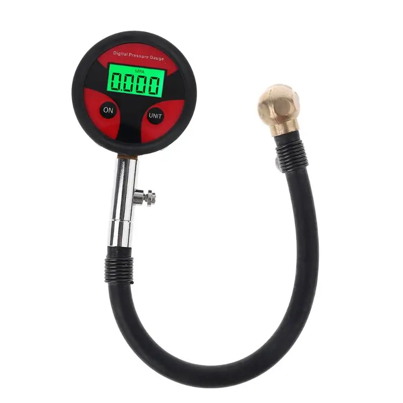 

Ball Head Universal Tire LCD Digital Pressure Gauge Instrument 0-200PSI Internal Have Battery Cycle Car Truck 4 Units Available