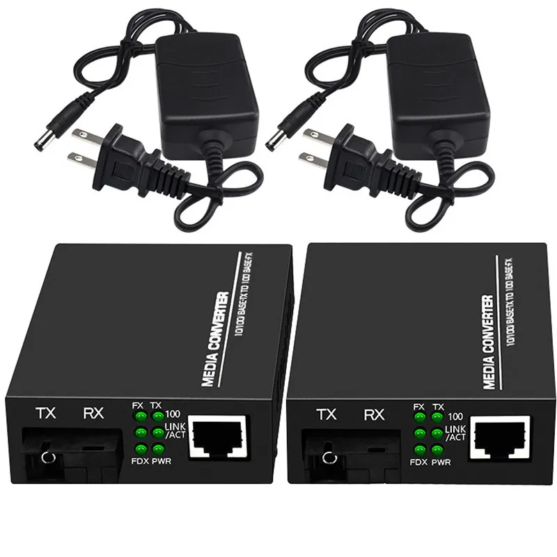 1 Pair 100MB Fiber Optic Converter Optical Transceiver NetLink HTB-3100 Single-Mode Single  25km Photoelectric Converter