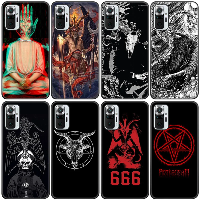 

Pentagram 666 Demonic Satanic Silicone Phone Case For Xiaomi Redmi Note 11 10 9 8 Pro 11T 10T 10S 9S 8T 9 9A 9C 9T Black Cover