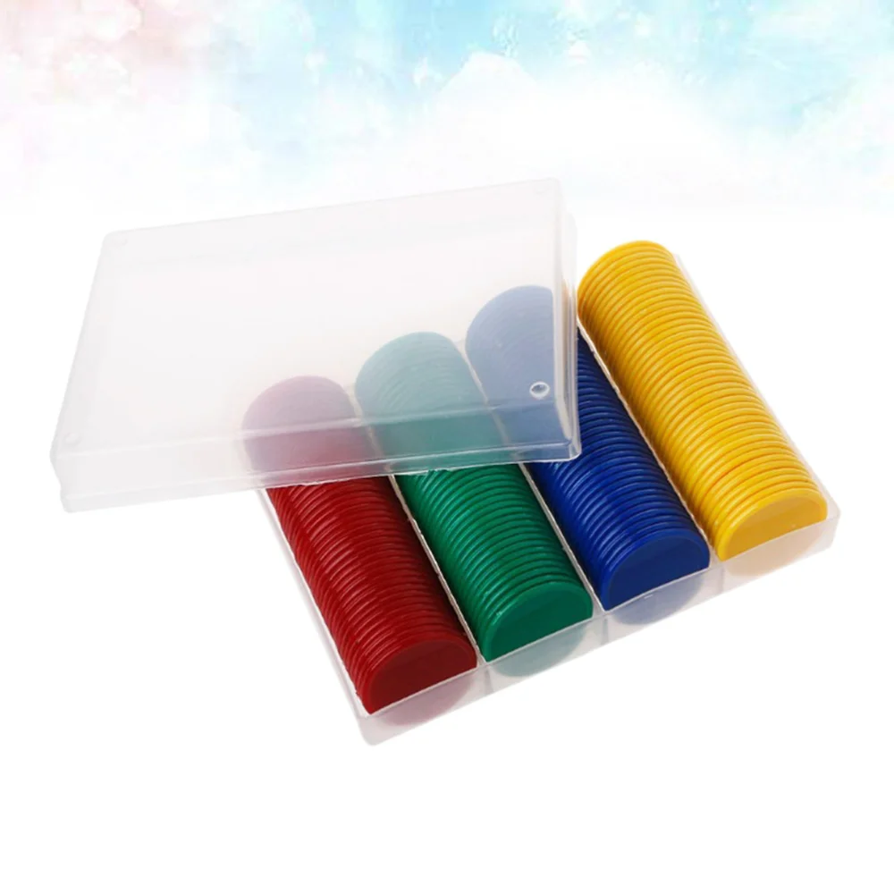 

100Pcs Counting Round Pieces Colored Slices Bingo Chips Games Accessories for Home Shop Bar (5 Assorted Colors)