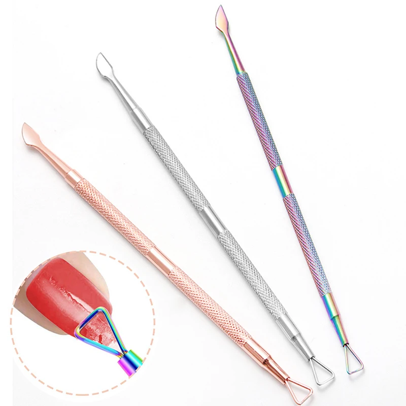 

3 Pcs/Set steel Double-ended Cuticle Pusher Dead Skin Remover Manicure cleaner Care nails art tool All for manicure set