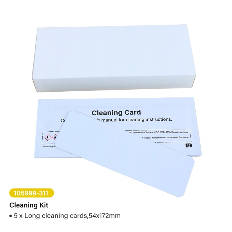 5pcs Cleaning Cards 54x172mm PN: 105999-311 For Zebra ZC100 ZC300 Series Card Printer