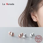 Женские серьги-гвоздики La Monada, минималистичные серьги из стерлингового серебра 925 пробы с блестящим сердцем, серебро 925 пробы