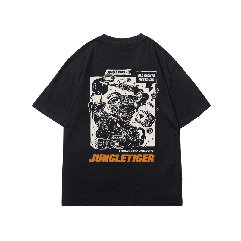 

Trendy street cotton crew neck loose short sleeve men
