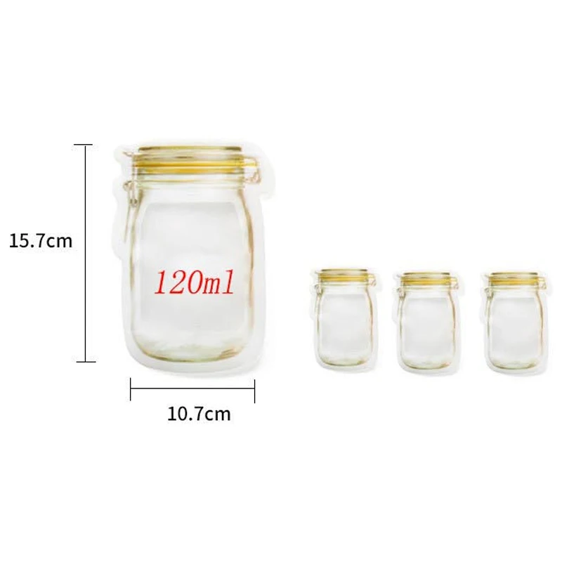 4PCS 10 шт./4 шт./3 шт./лот Еда хранения сумки, сумки для хранения стеклянная банка с завинчивающейся крышкой детская закуски свежие сумка для продуктов Saver Кухня Органайзер - Цвет: 4PCS