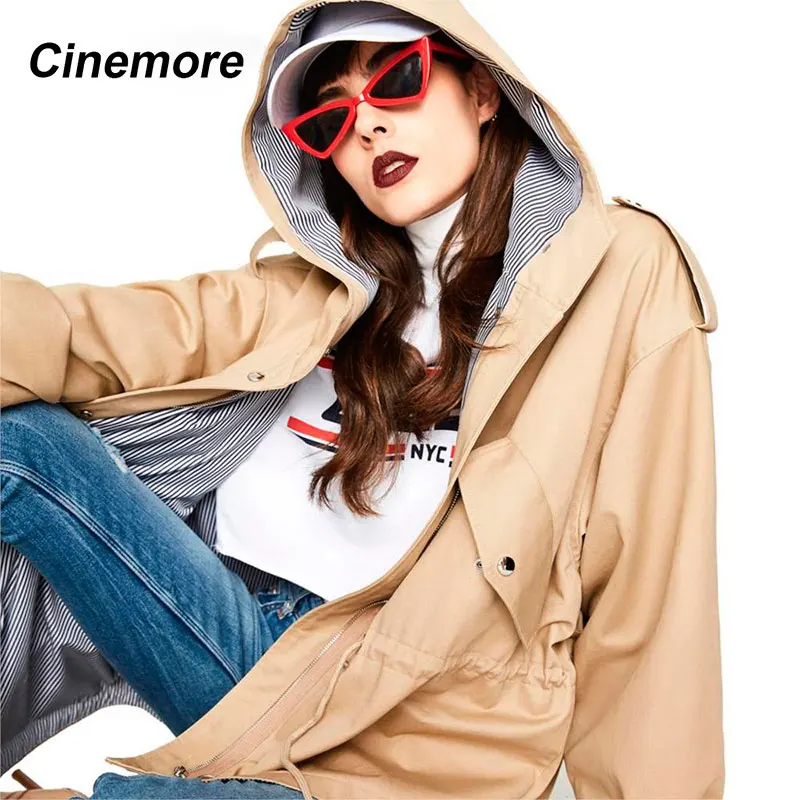 Cinemore 2021 женщин высокого качества пальто Топ Сезон весна осень Повседневные