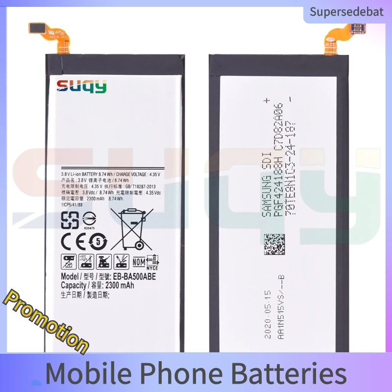 

Bateria for Galaxy A500 SM-A500FU A5000 A5009 2300mAh EB-BA500ABE Replacement Battery for Samsung Galaxy A5(2015) SM-A500F A500K