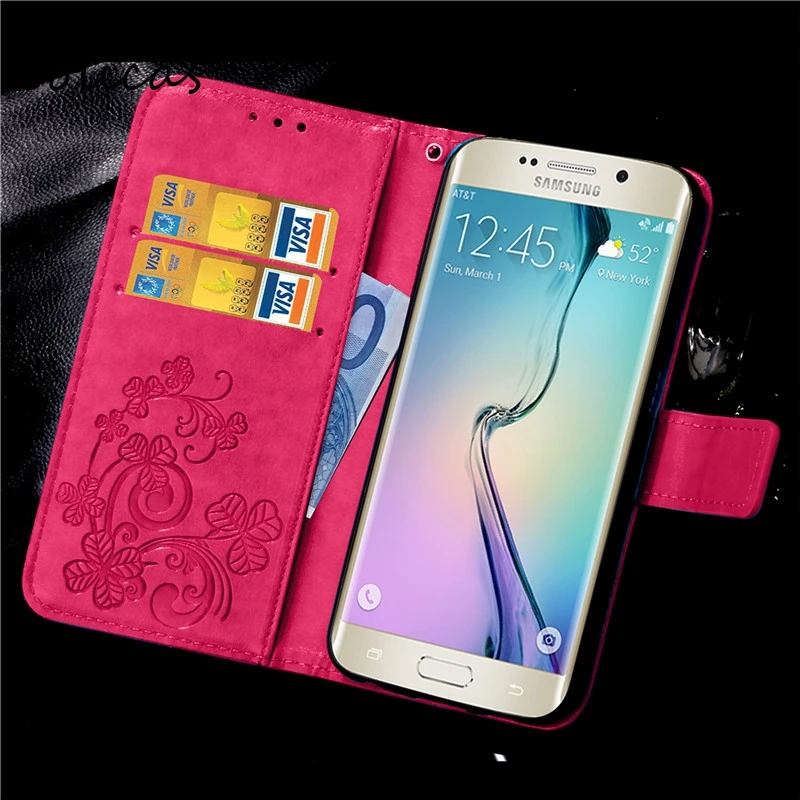 Чехол бумажник для Samsung Galaxy S6 G9200 s6edge стильный кожаный флип чехол с отделениями