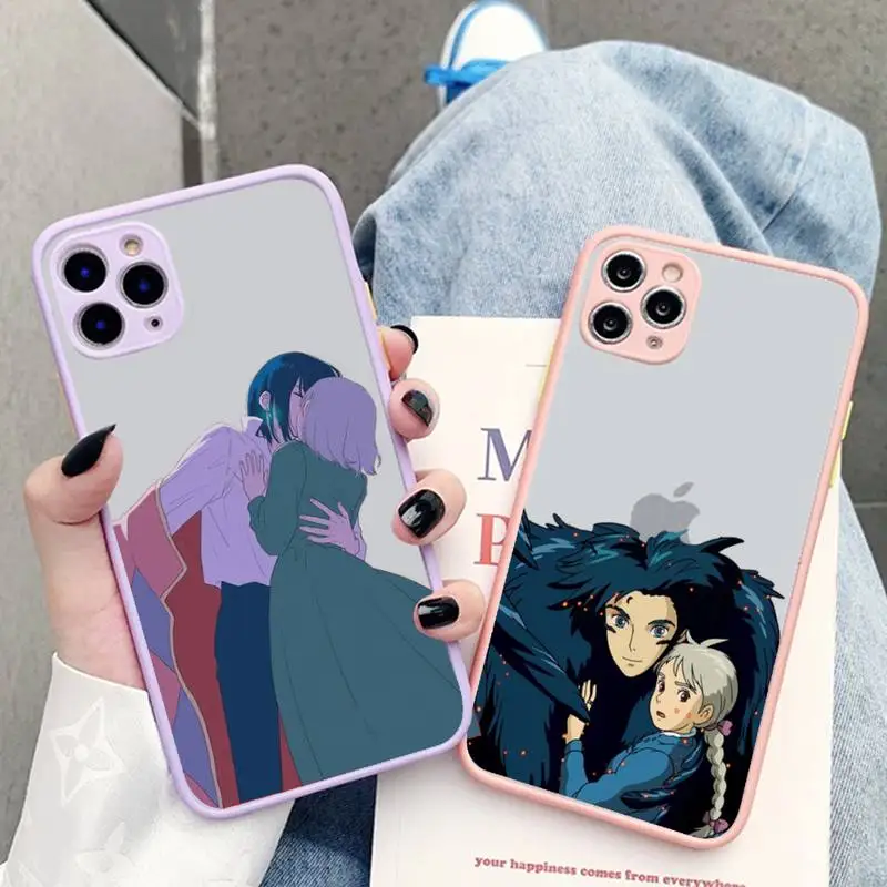 

Yinuoda Howl's Howls Moving Castle Phone Case for iphone 13 X XR XS 7 8 Plus 11 12 pro MAX Translucent Matte Shockproof Case