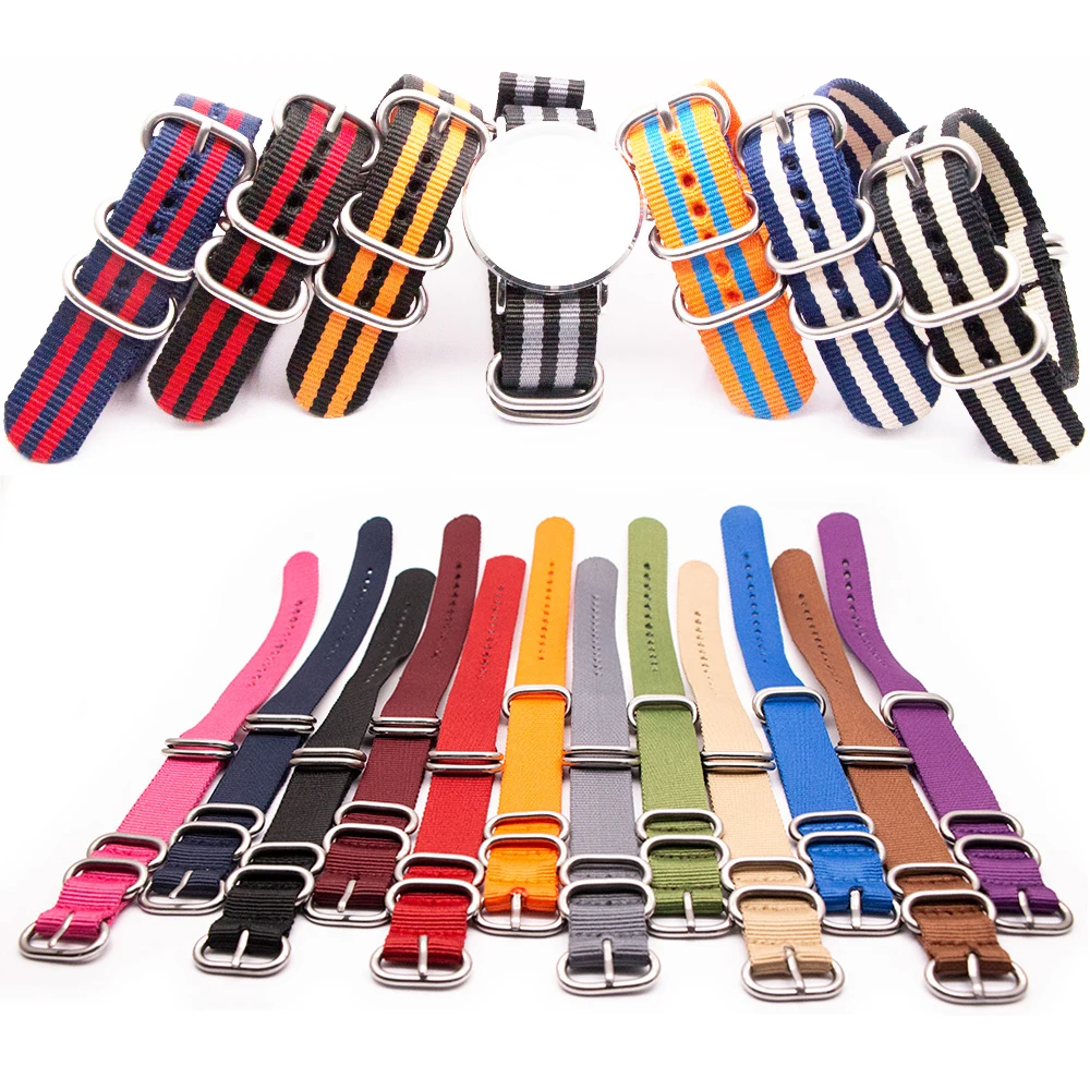 Прочный армейский спортивный нейлоновый тканевый ремешок для наручных часов NATO