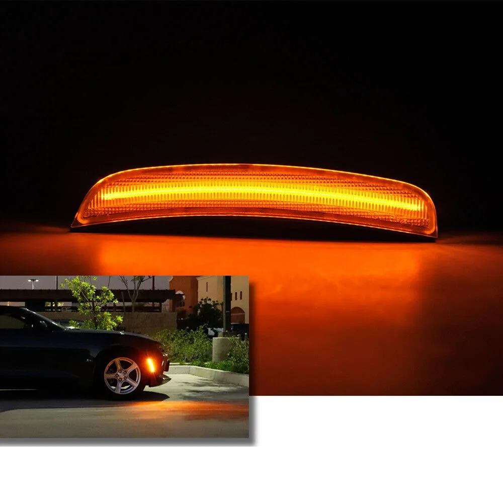 Прозрачные линзы Янтарный светодиодный передний бампер боковой габаритный