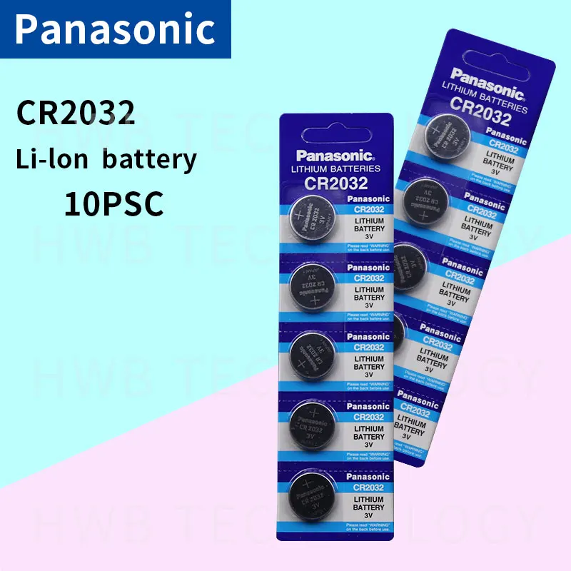 10 шт. аккумулятор для PANASONIC cr2032 3 в кнопочные батарейки для часов компьютера cr 2032 подходит для поддержки