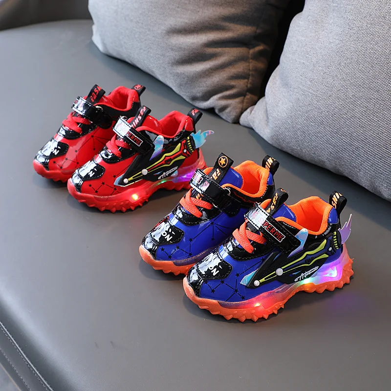 

Кроссовки детские из ПУ кожи, со светодиодной подсветкой