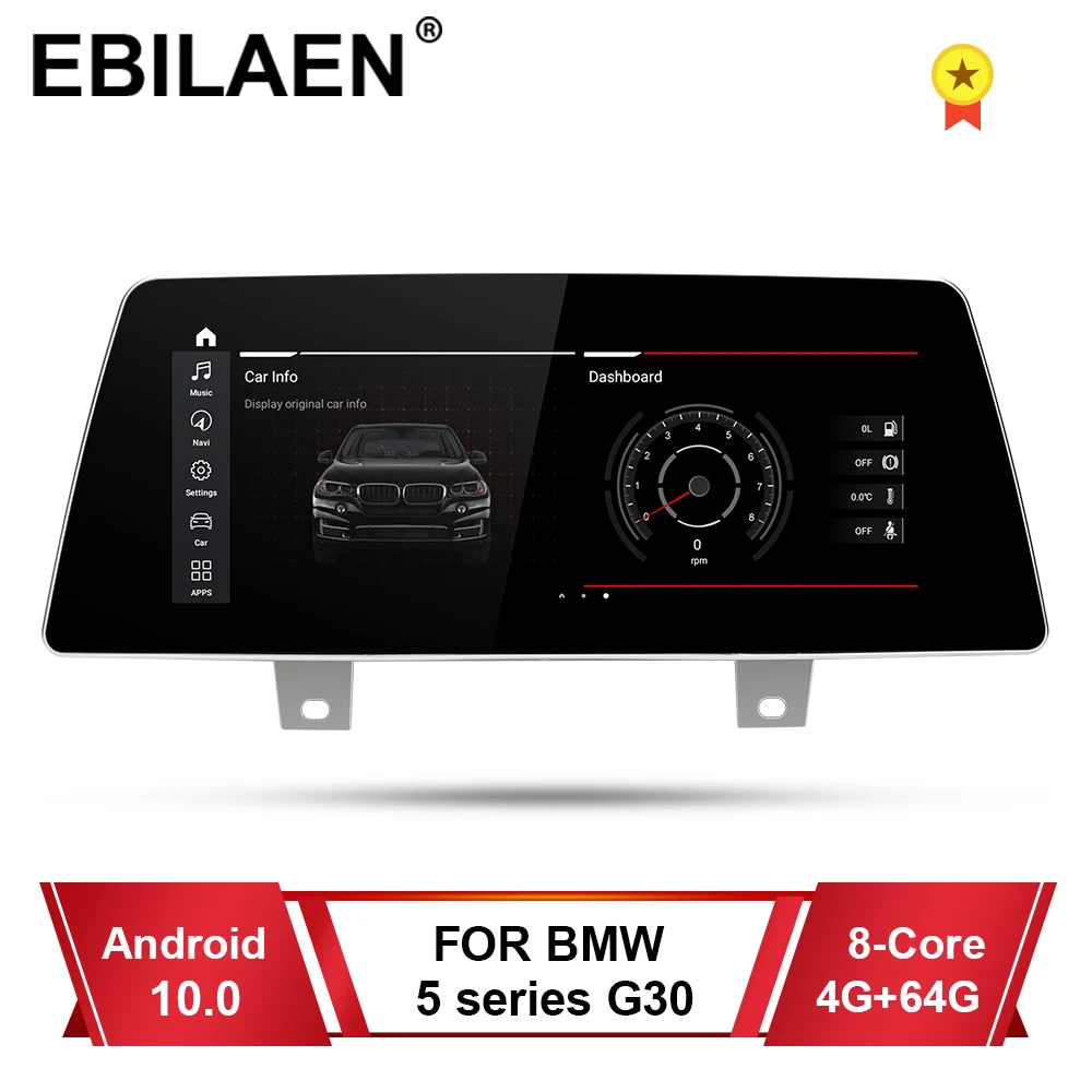 

EBILAEN Автомобильный мультимедийный плеер для BMW 5 серии G30 G31 G38 2018 EVO система Qualcomm Snapdragon Android 10 Навигация Авто 4G IPS