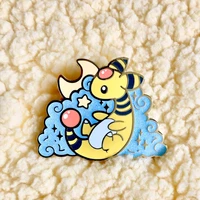 shiny cute amphaross hard enamel pin kawaii cartoon moon nebula electricity elves medal brooch accessories anime game fans pins